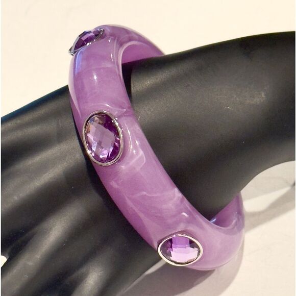 Thalia Sodi Green Bangle Bracelet with Crystals - Picture 4 of 5